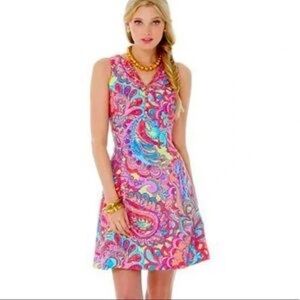 Lilly Pulitzer Pink and Blue Paisley Mini Dress